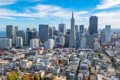 Beautiful panoramic view of San Francisco city - California - USA