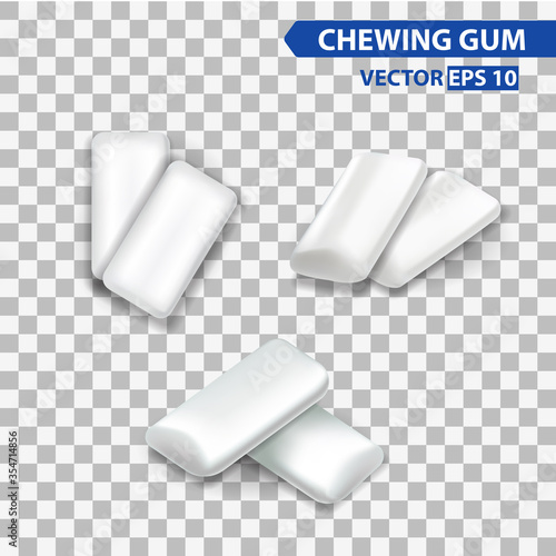 mint chewing gum set for ads and package element, isolated transparent background, 3d vector realistic illustration