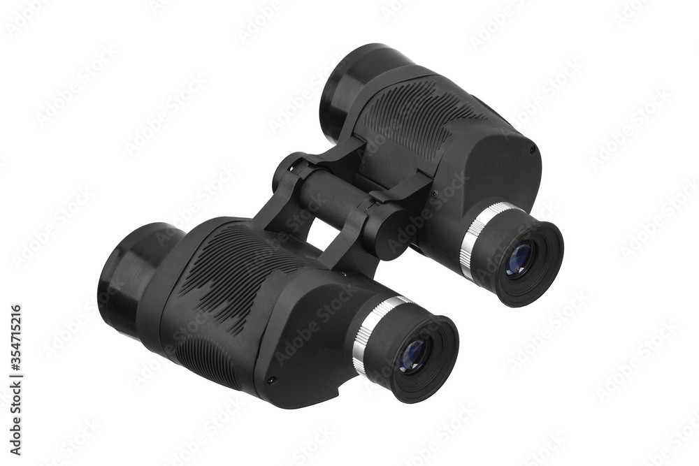 Modern binoculars isolate on white background Modern binoculars isolate on white background