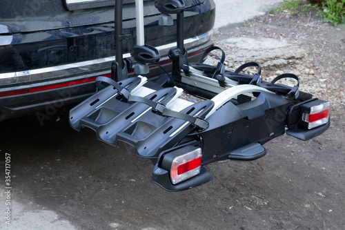 Transportation of a Bicycle by car. A special trunk for transporting a Bicycle.