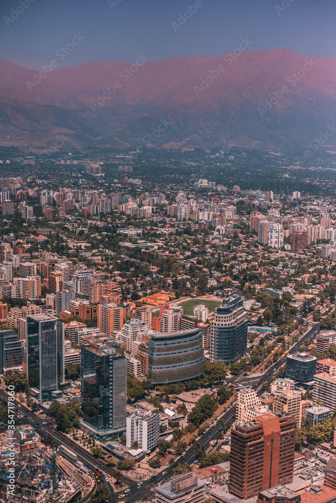 aerial view of Santiago de Chile