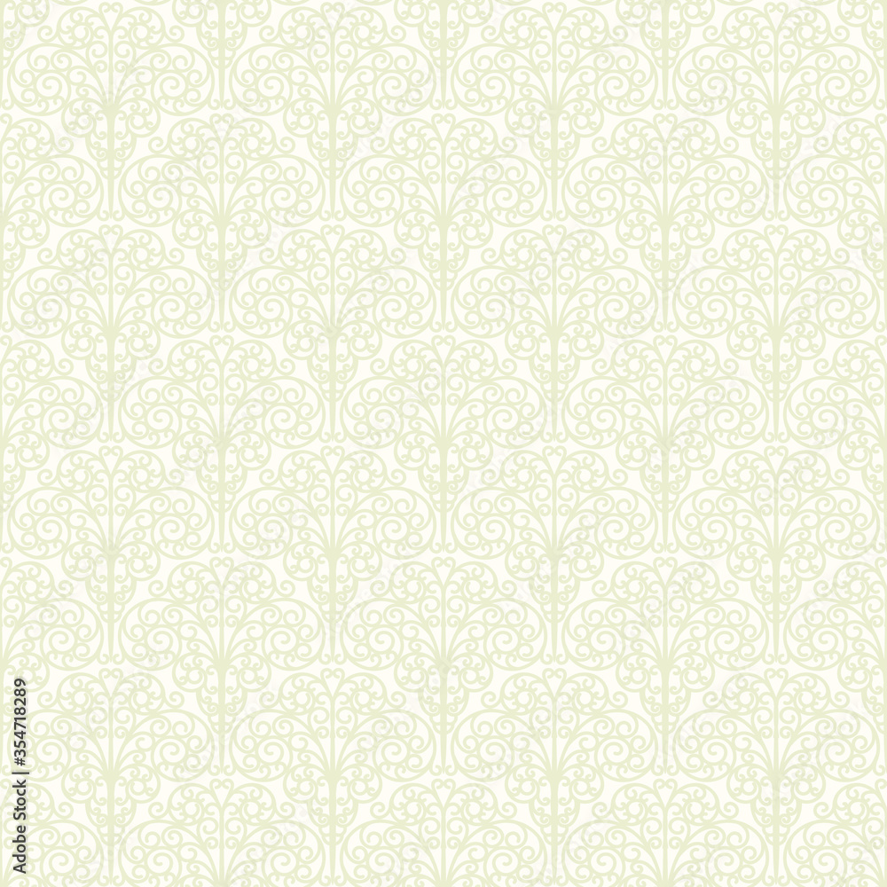 Seamless floral pattern in art deco damask motifs, vintage wallpaper in beige color, textile, print Seamless floral pattern in art deco damask motifs, vintage wallpaper in beige color, textile, print