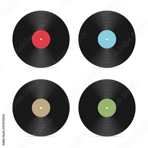 Vinyl record vector illustration isolated on white background