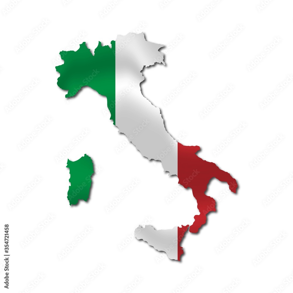 Map of Italy temporarily background template.