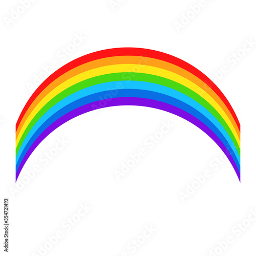 Colorful rainbow in cartoon style for design on white, stock vector illustration