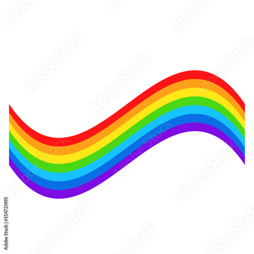 Colorful rainbow in cartoon style for design on white, stock vector illustration