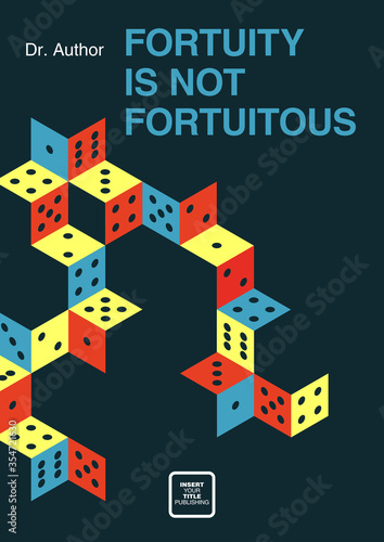 Abstract composition of gambling dice. Mid century style design.
