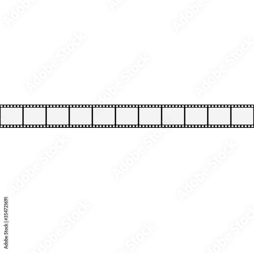 Seamless film strip on white background for design. Vintage cinema and photo tape. Retro film strip. Vector illustration
