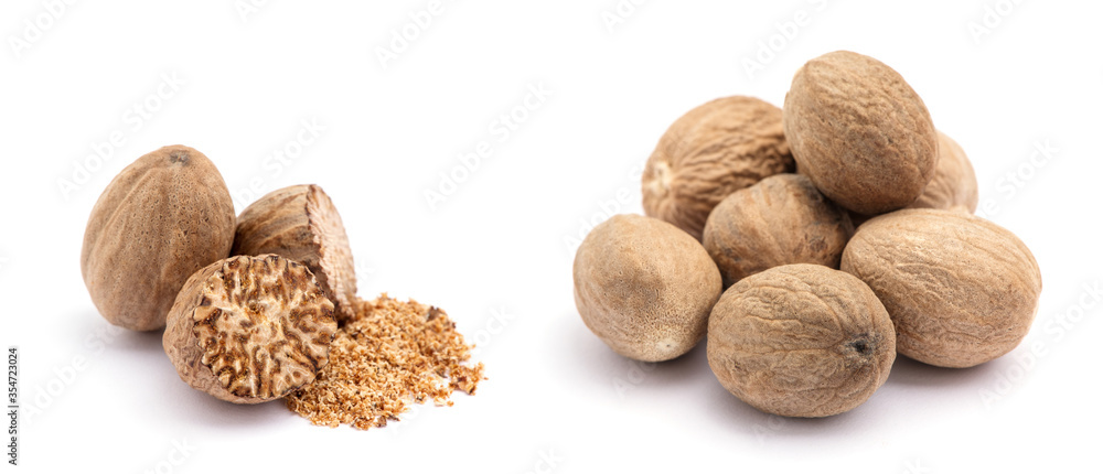 nutmeg isolated on white background nutmeg isolated on white background