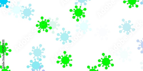 Light blue, green vector texture with disease symbols.
