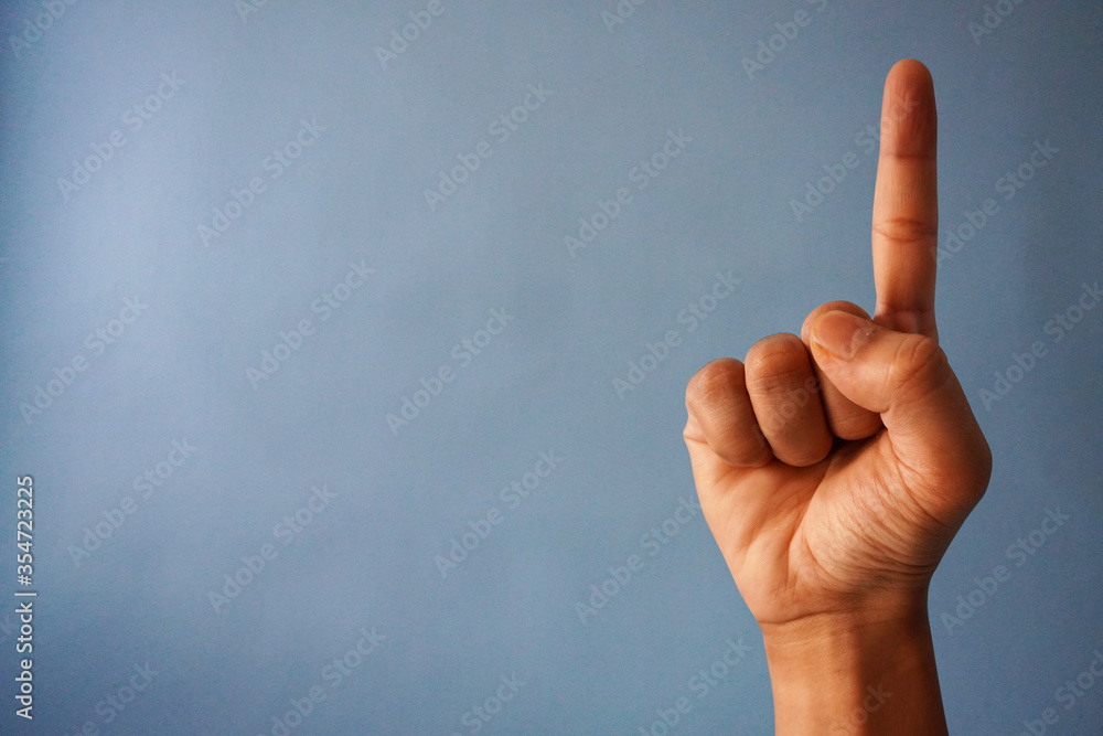 Hands pointing up or symbol number one
