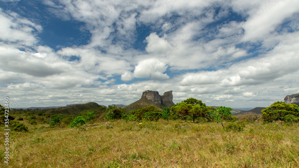 mountain and valley near lençóis and morro do camelo chapada diamantina national park bahia brazil