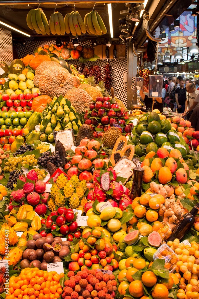 fruit market in barcelona spain