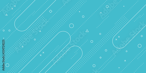 Modern abstract background with pastel blue memphis elements and retro-themed posters, banners and website landing pages.