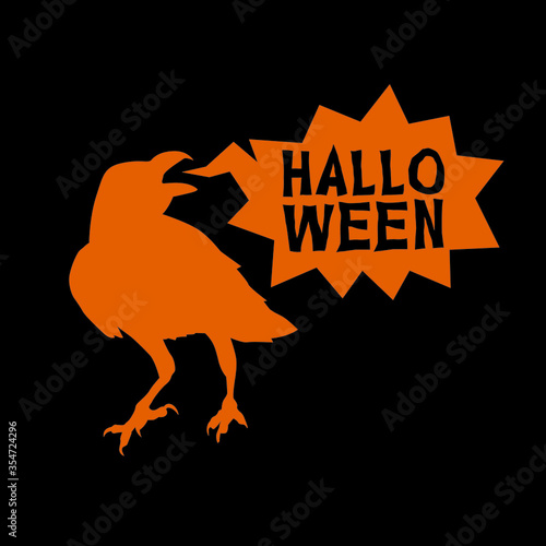 Crown Scary. Silhouette Halloween. Decoration Sticker Element. Vector Cuttable Design.