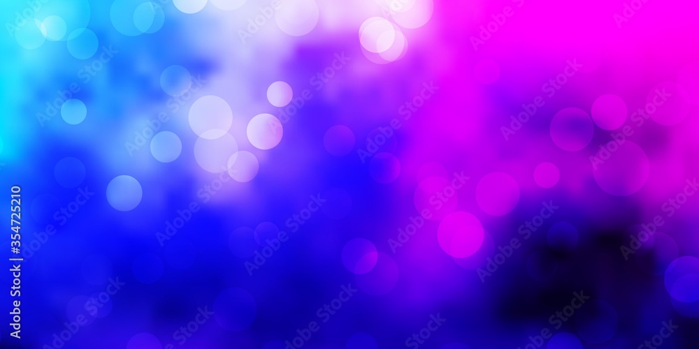 Dark Pink, Blue vector pattern with spheres. Glitter abstract illustration with colorful drops. Pattern for websites.