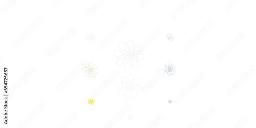 Fototapeta premium Light Blue, Yellow vector doodle template with flowers.