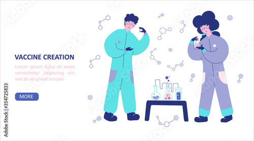 Chemical laboratory research, Flat vector character illustration. © viktoria