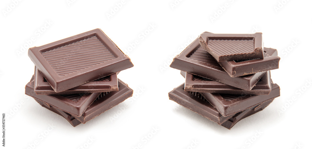 Roughly cut chunks of a chocolate bar Roughly cut chunks of a chocolate bar