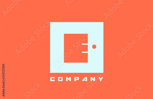 white orange E alphabet letter logo icon for business and company with dot design