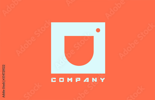 white orange U alphabet letter logo icon for business and company with dot design