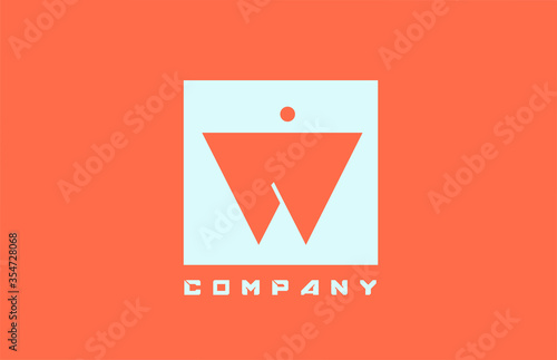 white orange W alphabet letter logo icon for business and company with dot design