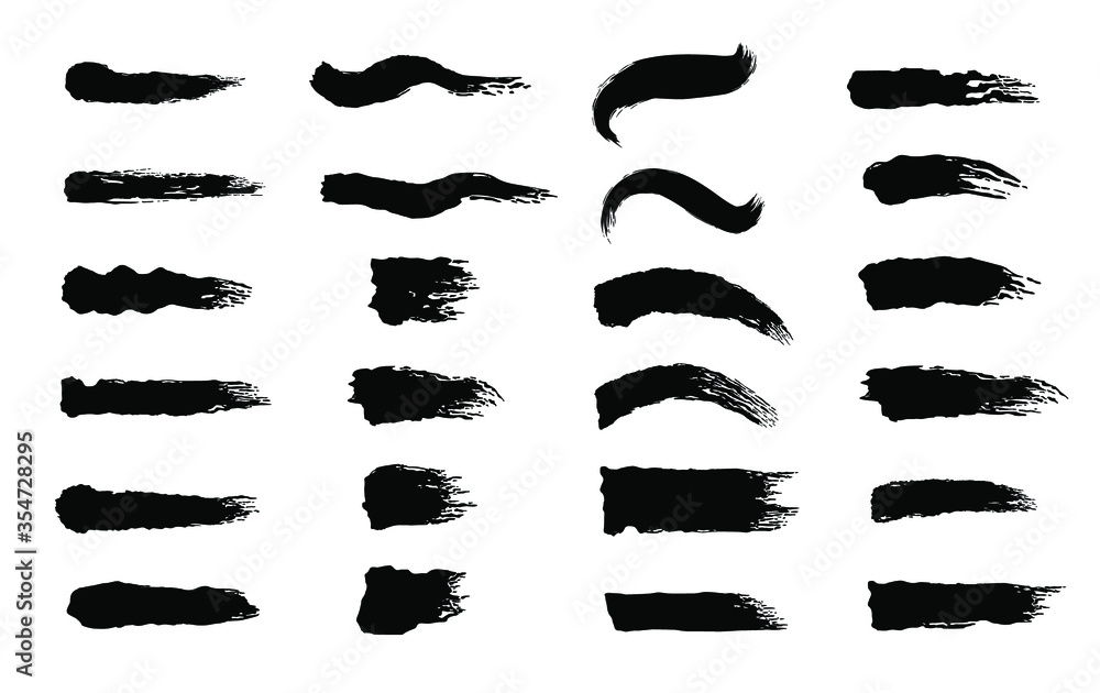 Collection of paintbrush strokes isolated on white. Vector illustration. Collection of paintbrush strokes isolated on white. Vector illustration.