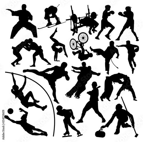 silhouettes of athletes   vector