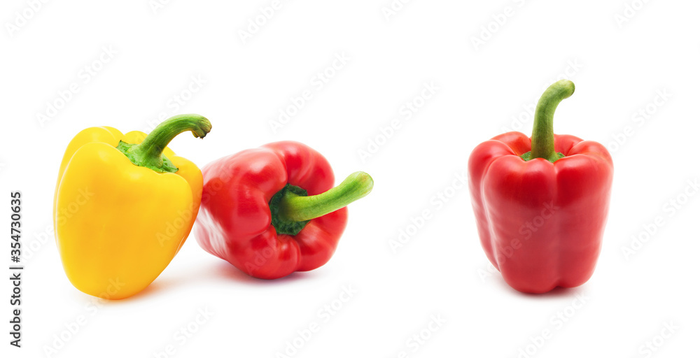 Fresh peppers isolated on white background