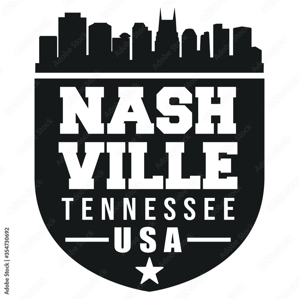 Fototapeta premium Nashville Tennessee USA Badge. Vector Stamps City Skyline. Seal Cut File Design.