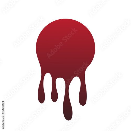 Dripping oil blob. Drip drop paint or sauce stain drip. Black drippings sauces current round spots, ink paint leak or liquid chocolate vector isolated icon