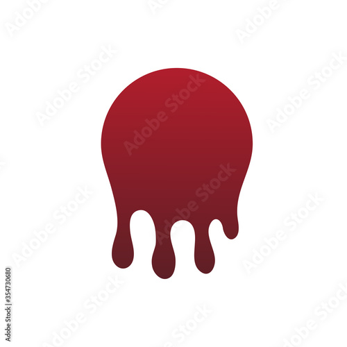 Dripping oil blob. Drip drop paint or sauce stain drip. Black drippings sauces current round spots, ink paint leak or liquid chocolate vector isolated icon