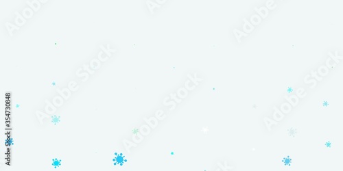 Light blue, green vector template with flu signs.