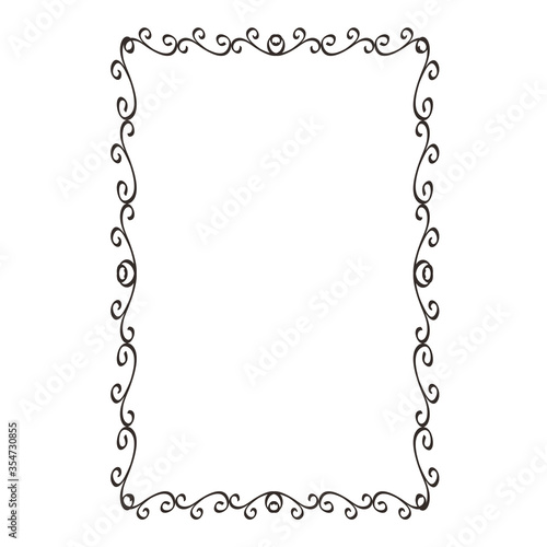 Decorative frame. Retro ornamental frame, vintage rectangle ornaments and ornate border. Decorative wedding frames, antique museum picture borders or deco devider. Isolated icons vector