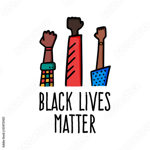 black lives matter banner design with african american fist hand vector illustration