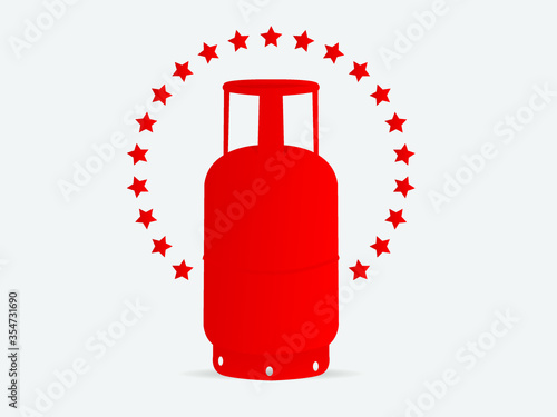 Lpg gas cylinder graphic red vector design.