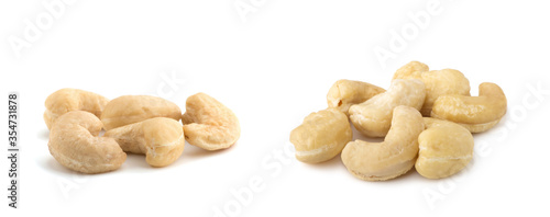 cashew nuts on white background