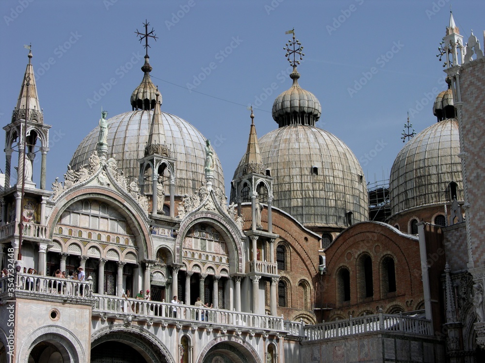 Venice, Italy, Basilica of San Marco, Detail with Domes
