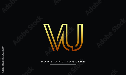 alphabet letters monogram icon logo VU or UV