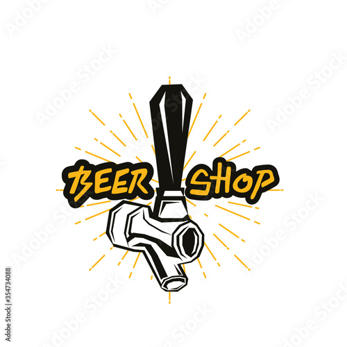 Vintage beer label. Okroberfest label. Vector illustration.