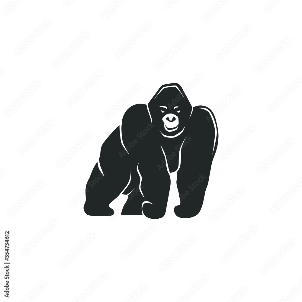 Gorilla isolated on white for t-shirts. Vector illustration. Gorilla isolated on white for t-shirts. Vector illustration.