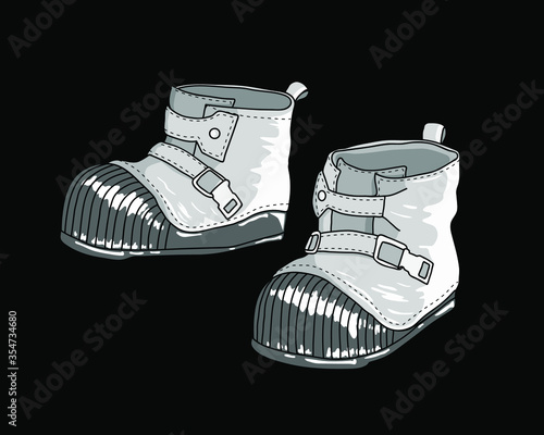 Astronaut boot's. Vector illustration.
