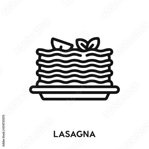 lasagna icon vector. lasagne icon vector symbol illustration. Modern simple vector icon for your design. italian food icon vector.	