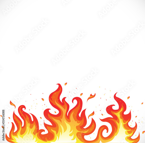 Hot vector fire isolated on a white background