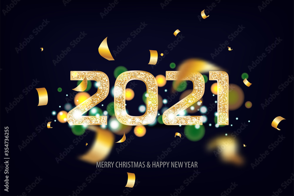 2021 Happy New Year tradicional lettering text