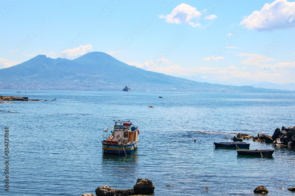 Fishermen quarter of Marechiaro in Naples, Italy 