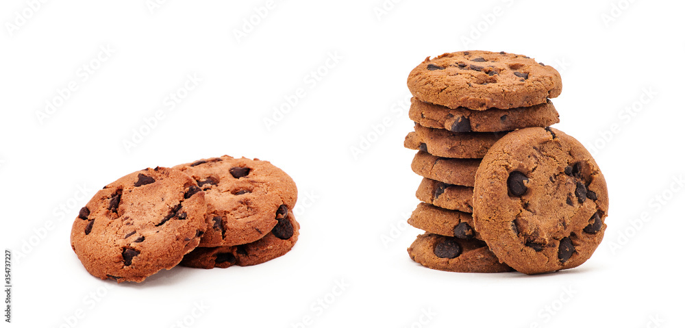Chocolate chip cookie on white Chocolate chip cookie on white