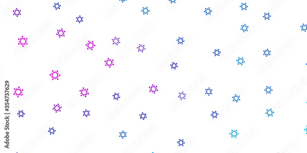 Light pink, blue vector backdrop with virus symbols. Light pink, blue vector backdrop with virus symbols.