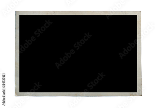 Blank old photo isolated on white