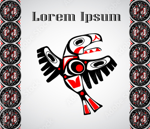 totem bird indigenous art stylization